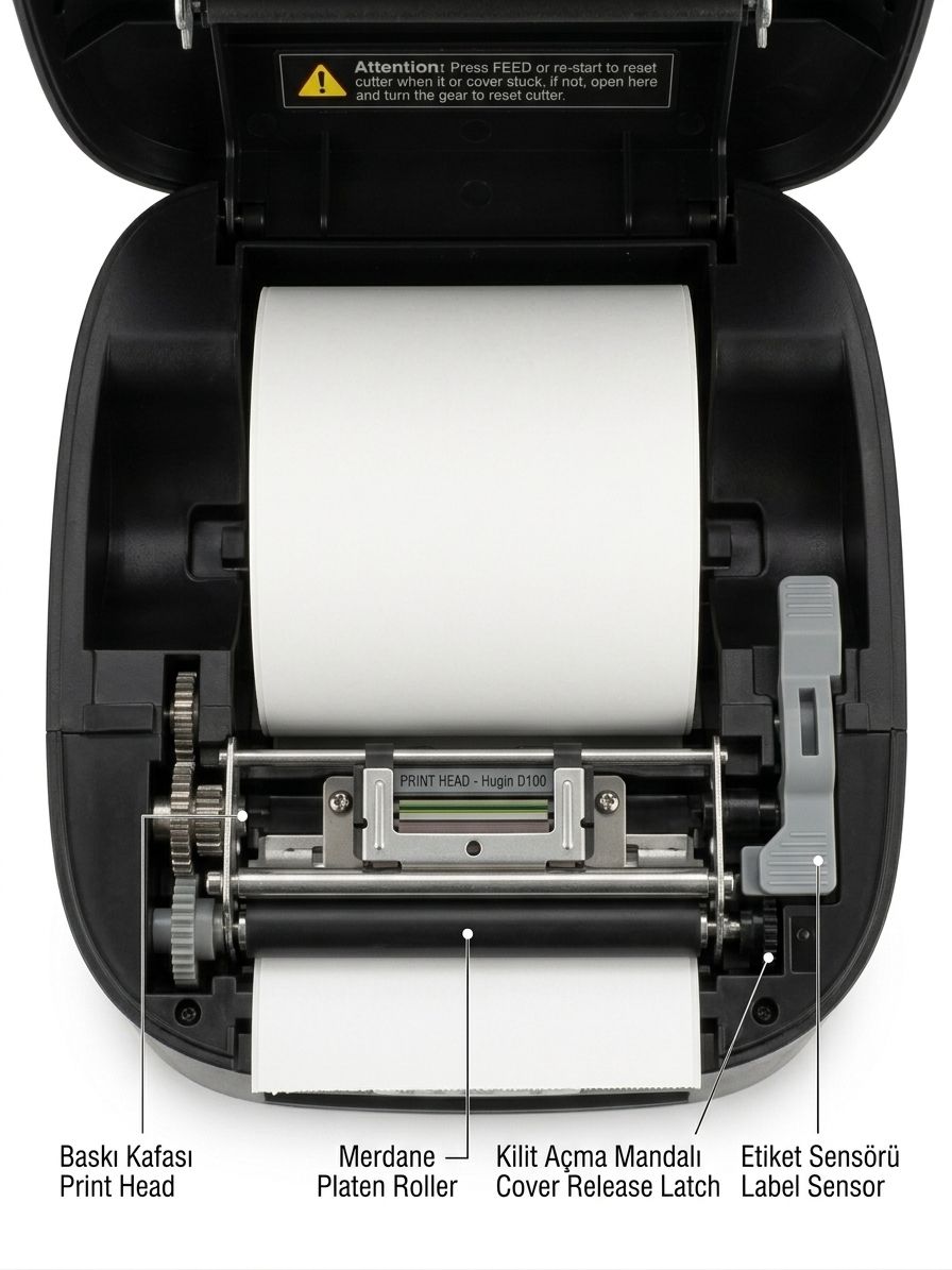 DKT Masaüstü Yazıcı - USB/LAN Girişli Termal Yazıcı (80x50)